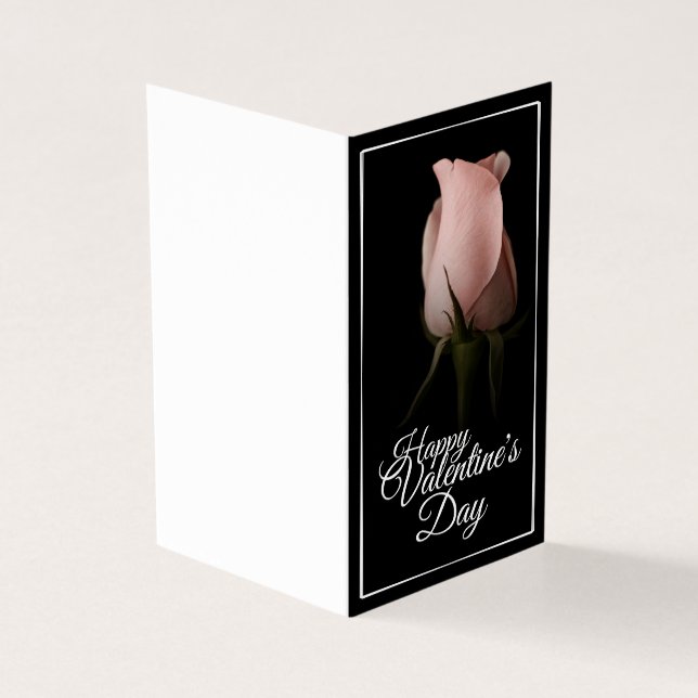 Glad Alla hjärtans dag med rosa ros Kort (Utsida)