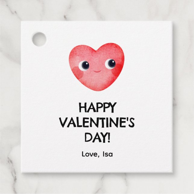 Glad Alla hjärtans dag med sött baby hjärta Gåvor Etiketter (Framsida)