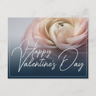 Glad Alla hjärtans dag med stor rosa ros Helg Vykort