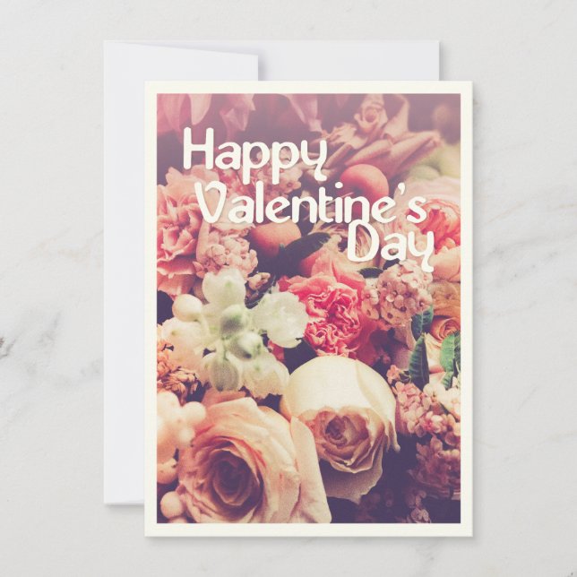 Glad Alla hjärtans dag med Vintage Flower Bouquet (Framsida)