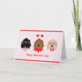 Glad Alla Hjärtans Dag Mini Goldendoodle Hundar Helgkort