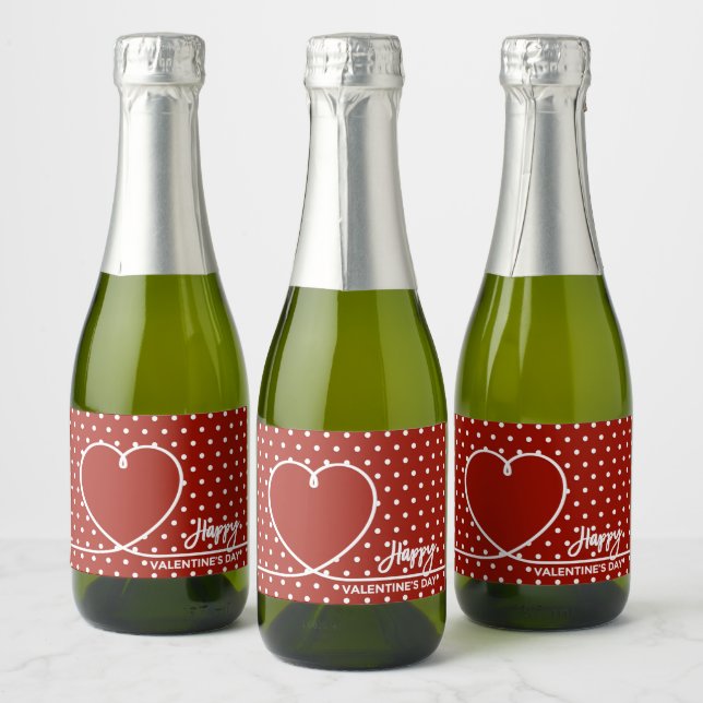 Glad Alla hjärtans dag Mini Sparkling Vin Label Se (Flaskor)