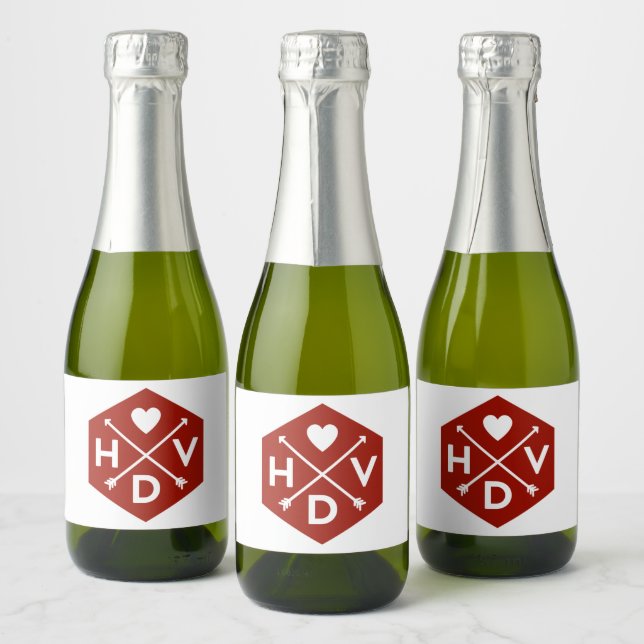 Glad Alla hjärtans dag Mini Sparkling Vin Label Se (Flaskor)