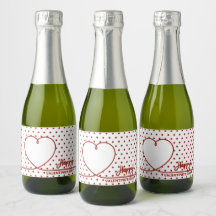 Glad Alla hjärtans dag Mini Sparkling Vin Label Se