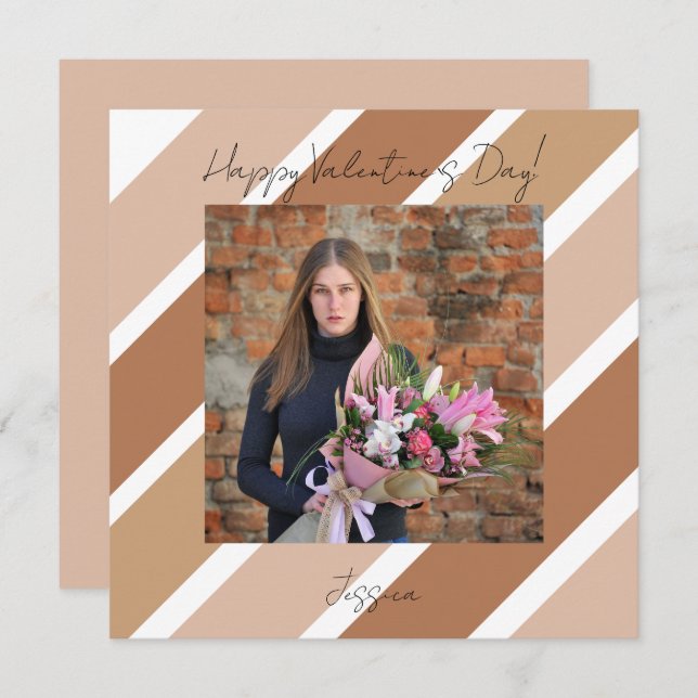 Glad Alla Hjärtans Dag Modern Skript Foto Kort (Fram/baksida)