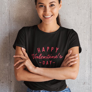Glad Alla Hjärtans Dag Modern Trendig Stylish Rö T Shirt