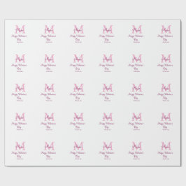 Glad Alla hjärtans dag monogram rosa namn kärlek f Presentpapper