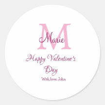 Glad Alla hjärtans dag monogram rosa namn kärlek f
