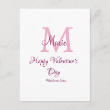 Glad Alla hjärtans dag monogram rosa namn kärlek f