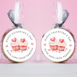 Glad Alla hjärtans dag - Muffinsar - fjällande Runt Klistermärke