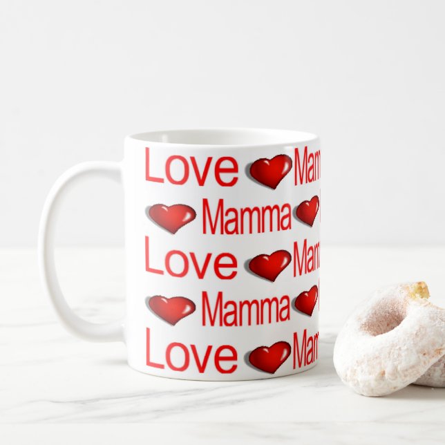 Glad Alla hjärtans dag Mugg Kärlek Mamma Red Heart (Med munk)