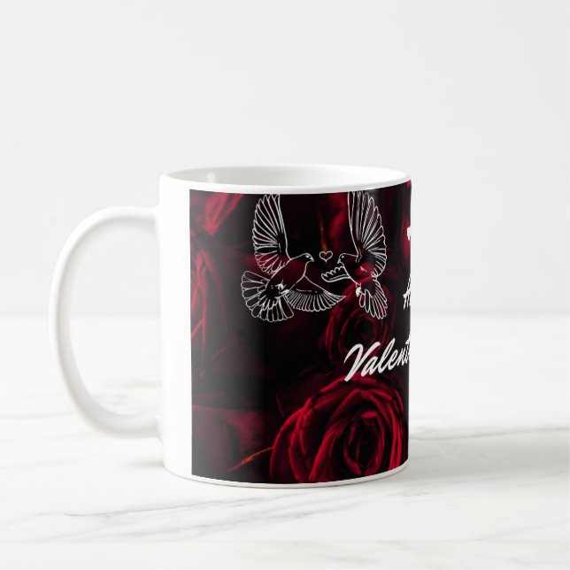 Glad Alla Hjärtans Dag-mugg – Söta Hjärta Present Kaffemugg (Vänster)