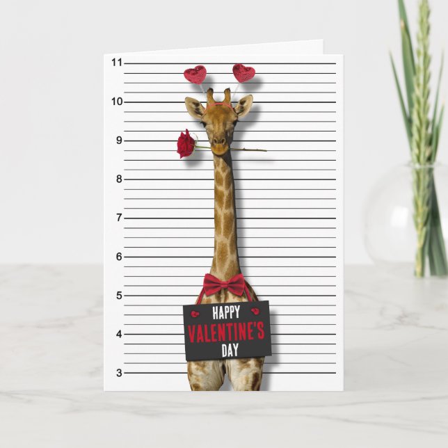 Glad Alla Hjärtans Dag Muggskott Skyldig Giraff Ro Kort (Framsida)
