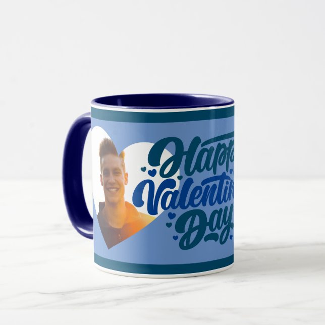 Glad Alla hjärtans dag - multifoto-BLUE Mugg (Framsida vänster)