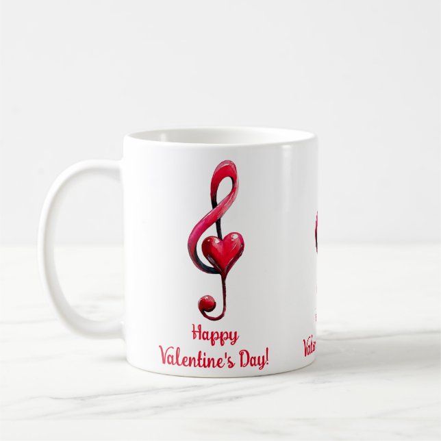 Glad Alla Hjärtans Dag Musik av Kärlek Kaffemugg (Vänster)
