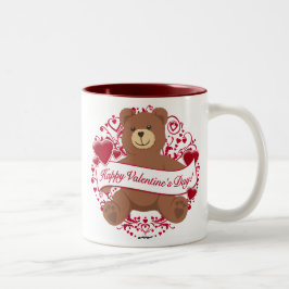 Glad Alla hjärtans dag! Nalle Två-Tonad Mugg