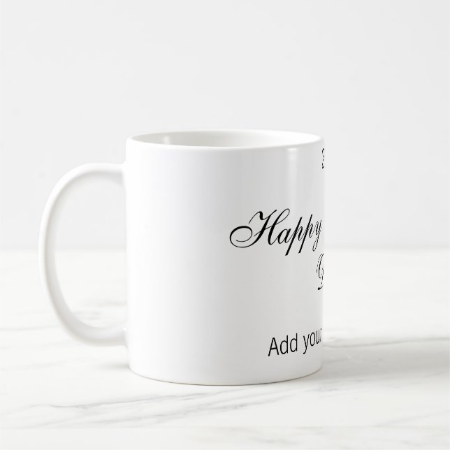 Glad Alla hjärtans dag namn datum meddelande enkel Kaffemugg (Vänster)