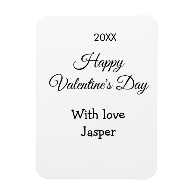 Glad Alla hjärtans dag namn kärlek enkel år stilis Magnet (Vertikal)