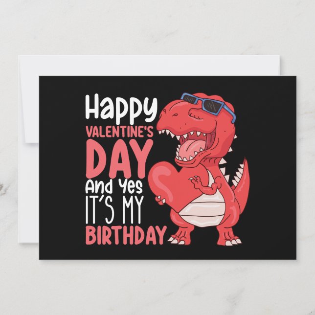 Glad Alla hjärtans dag och det är min födelsedag Inbjudningar (Framsida)