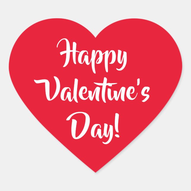 Glad Alla Hjärtans Dag på röda hjärtan Hjärtformat Klistermärke (Framsida)