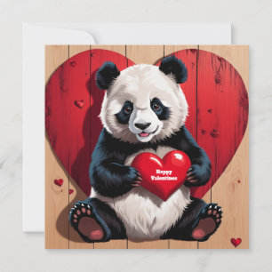 Glad Alla Hjärtans Dag Panda Björn Julkort