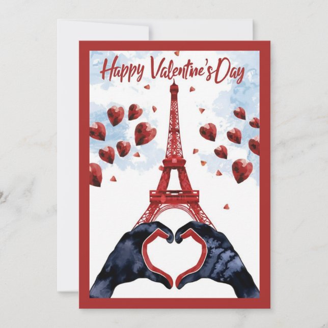 Glad Alla hjärtans dag Paris Julkort (Framsida)