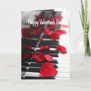 Glad Alla hjärtans dag Piano Music Sång Kort