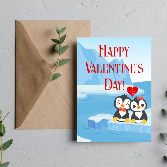 Glad Alla Hjärtans Dag Pingvinpar (Happy Valentine's Day Penguin Pair)