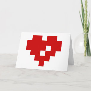 Glad Alla hjärtans dag/Pixel Heart 8-bitars Kärlek Helgkort