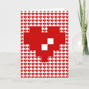 Glad Alla hjärtans dag/Pixel Heart 8-bitars Kärlek Helgkort