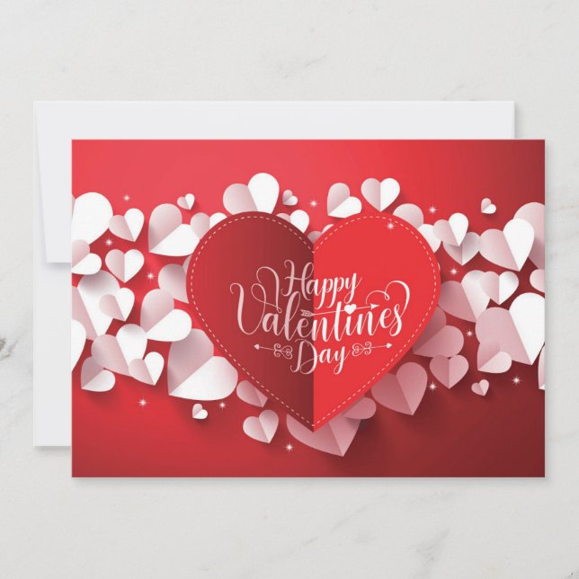 Glad Alla Hjärtans Dag Platt Kort (Framsida)