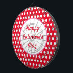 Glad Alla hjärtans dag Polka Dot Dartboard (röd) Darttavla<br><div class="desc">Ha en lycklig Alla hjärtans dag i vintage stil...  Röd bakgrund med vit polka dots.. vit mittcirkel med rött tecken.. rosa accents...  Underbar liten presentidé...  party-spel...  för Alla hjärtans dag...  Håll dig i spelrummet.. pub.. sovrum...  kontor...  hon spillde... </div>
