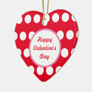 Glad Alla hjärtans dag Polka Dot Heart Ornament