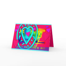 Glad Alla hjärtans dag Pop Färg Hälsning C