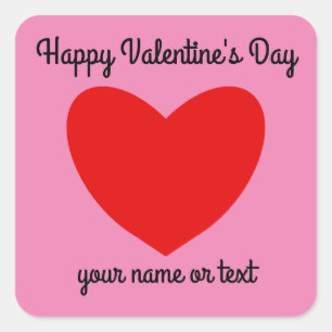 Glad Alla hjärtans dag Red Heart #1 Stickers Fyrkantigt Klistermärke