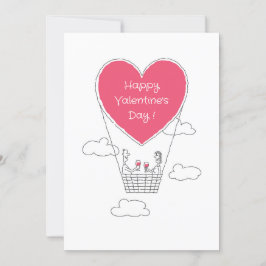 Glad Alla hjärtans dag Red Heart Balloon lite Julkort