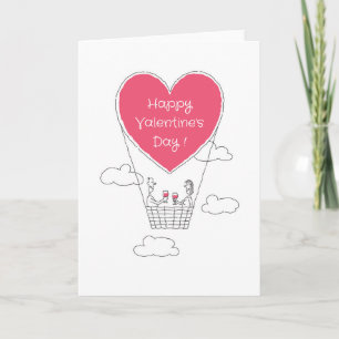 Glad Alla hjärtans dag Red Heart Balloon lite Kort