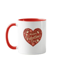 Glad Alla hjärtans dag Red Heart Mugg
