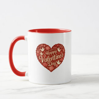Glad Alla hjärtans dag Red Heart Mugg