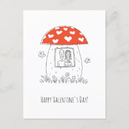 Glad Alla hjärtans dag Red Heart Mushroom Älskare Vykort
