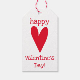 Glad Alla hjärtans dag! Red Heart Presentetikett