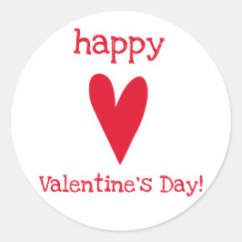 Glad Alla hjärtans dag! Red Heart Runt Klistermärke