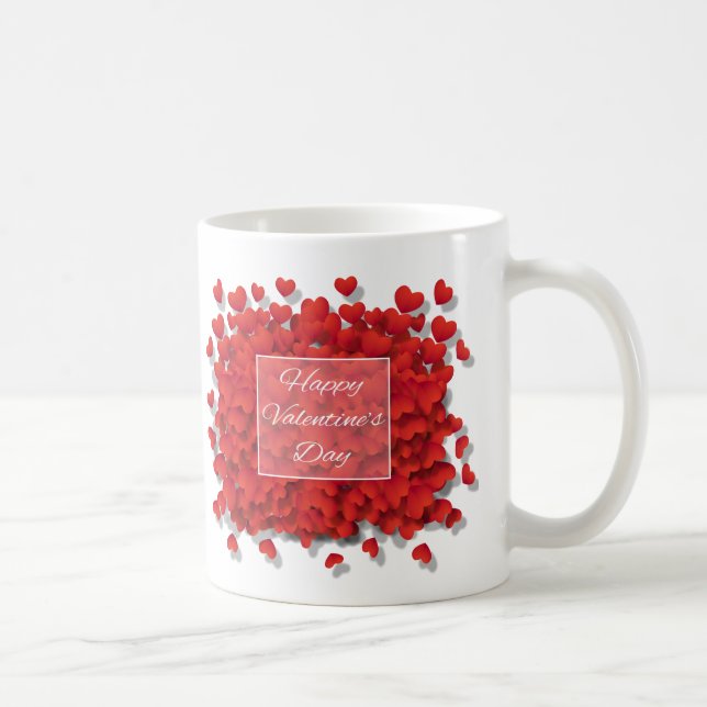 Glad Alla hjärtans dag Red Hearts Coffee Kopp Mugg (Höger)