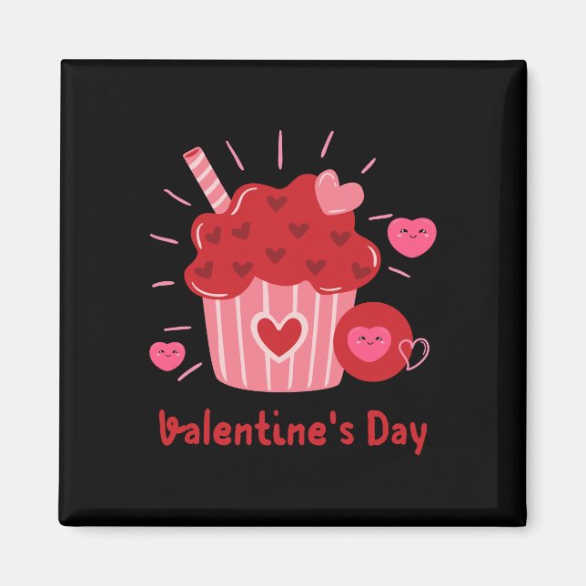 Glad Alla hjärtans dag - Red Hearts Cute Bilder Magnet (Framsidan)