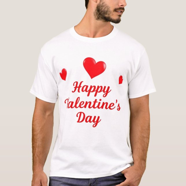 Glad Alla hjärtans dag - Red Hearts design T Shirt (Framsida)