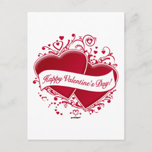 Glad Alla hjärtans dag! Red Hearts Helg Vykort