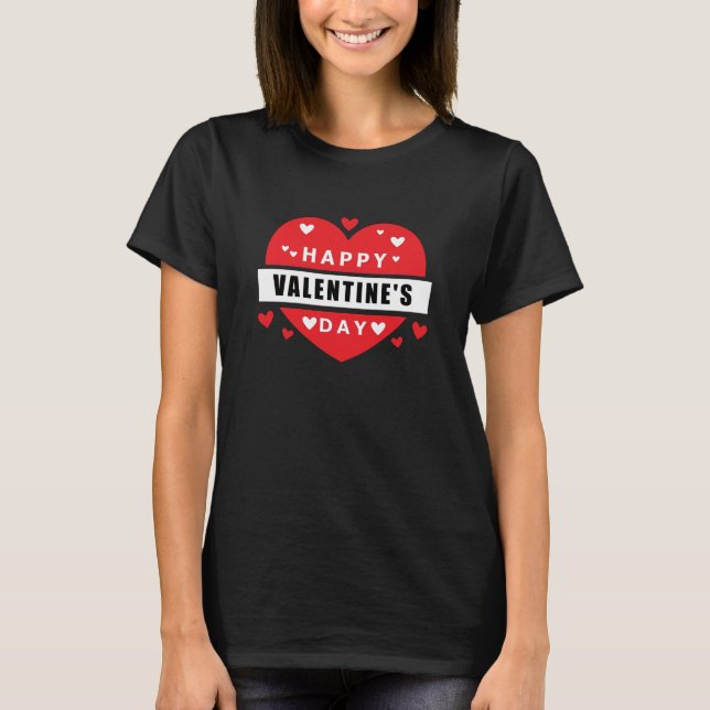 Glad Alla hjärtans dag Red Hearts Kärlek T Shirt (Framsida)