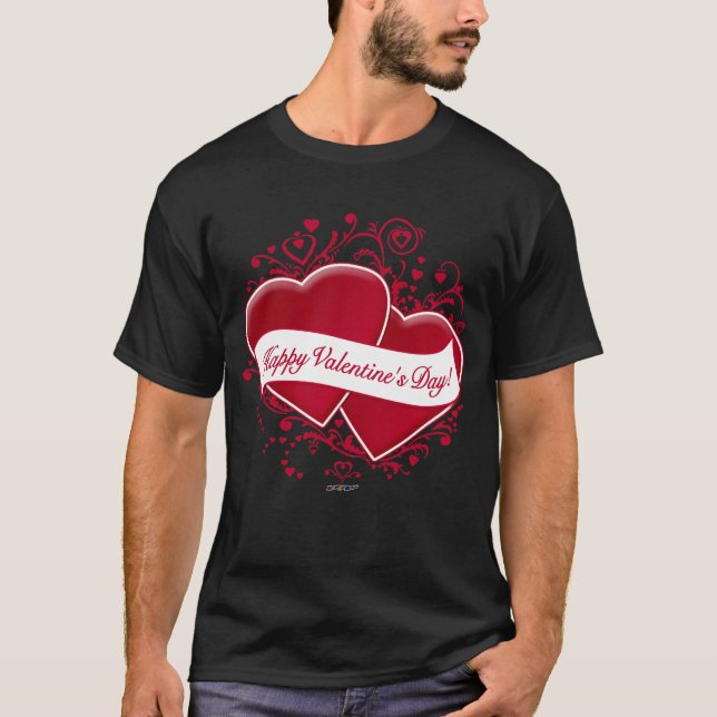 Glad Alla hjärtans dag! Red Hearts T-shirt (Framsida)