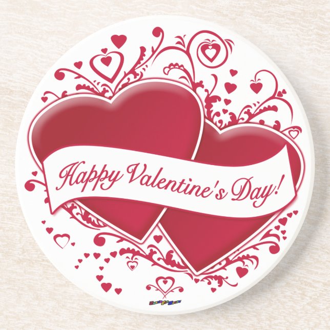 Glad Alla hjärtans dag! Red Hearts Underlägg (Framsidan)