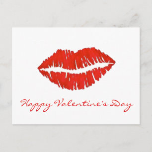 Glad Alla hjärtans dag Red Läppar Lipstick Kiss Kä Helg Vykort